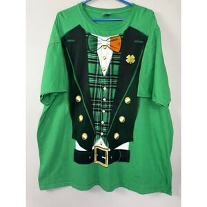 St. Patricks Day Shirt Irish Plaid Tuxedo Tee 3XL Funny Graphic Beer St. Paddys